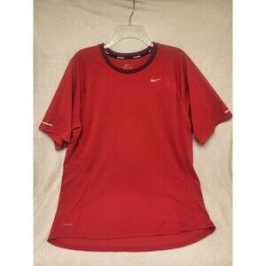 Nike Running Dri-Fit Red Athletic T-shirt Short Sleeve Shirt Men's XL